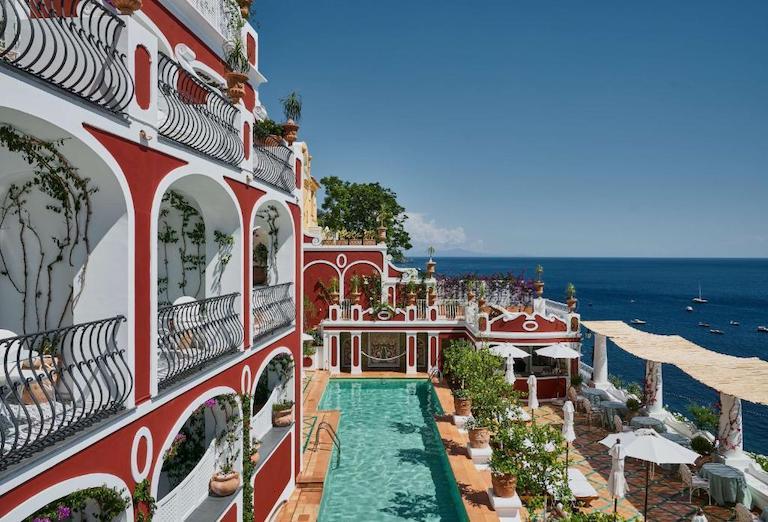 The view of the pool at Le Sirenuse. 